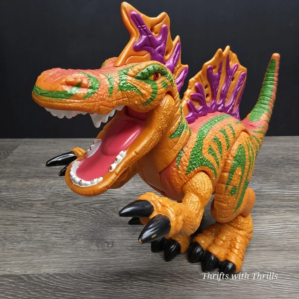 Mattel Imaginext Dinosaur- Ripper‎ Spinosaurus - Orange Green Chomping - Tested!